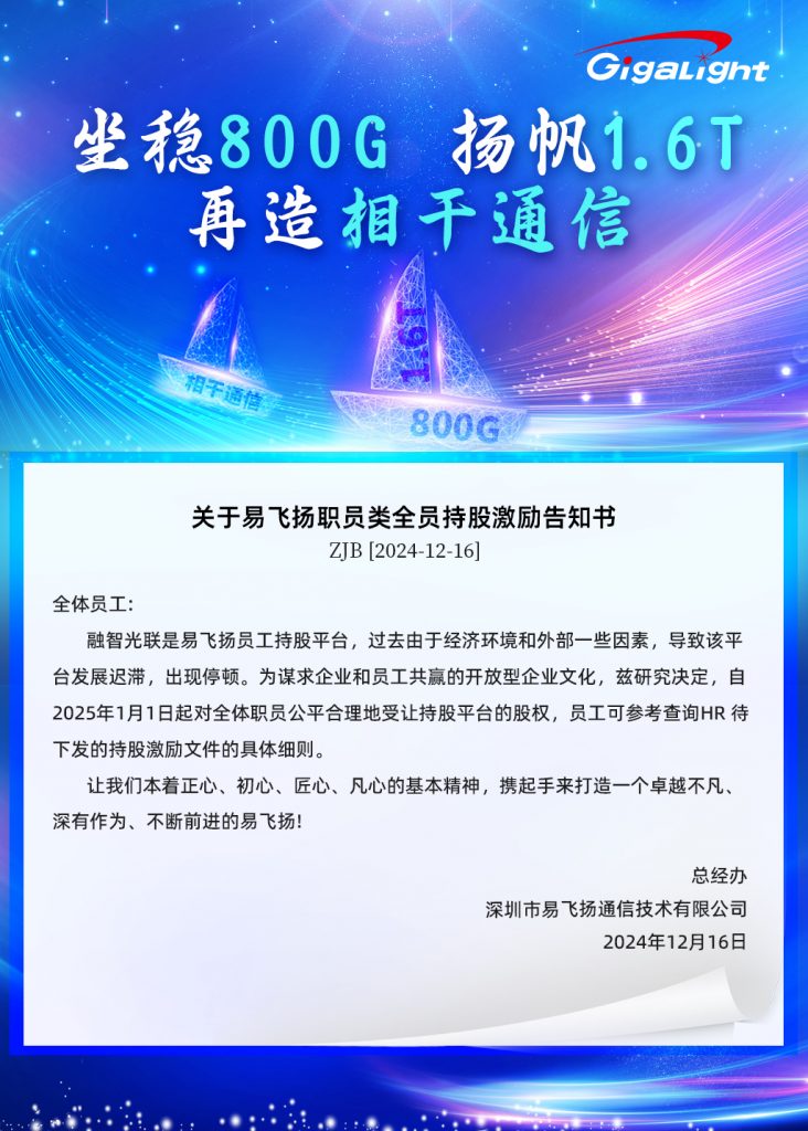 易飞扬致2025启动全员持股——坐稳800G 船，扬帆1.6T，再造相干通信插图